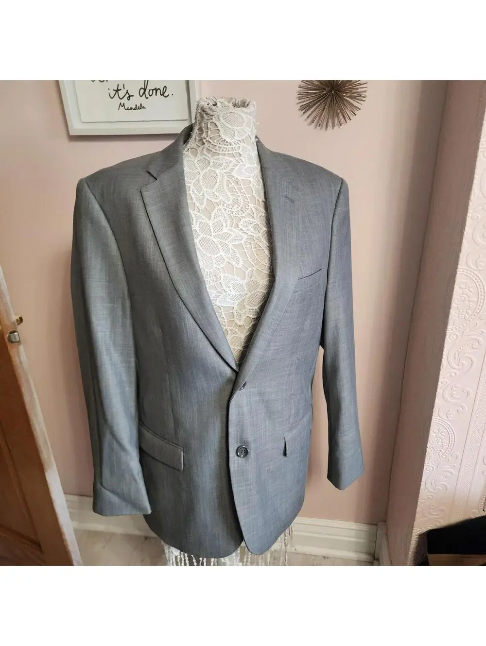 NWOT Caravelli Gray Sport Coat Blazer Men's 40R Double Vent Viscose Blend